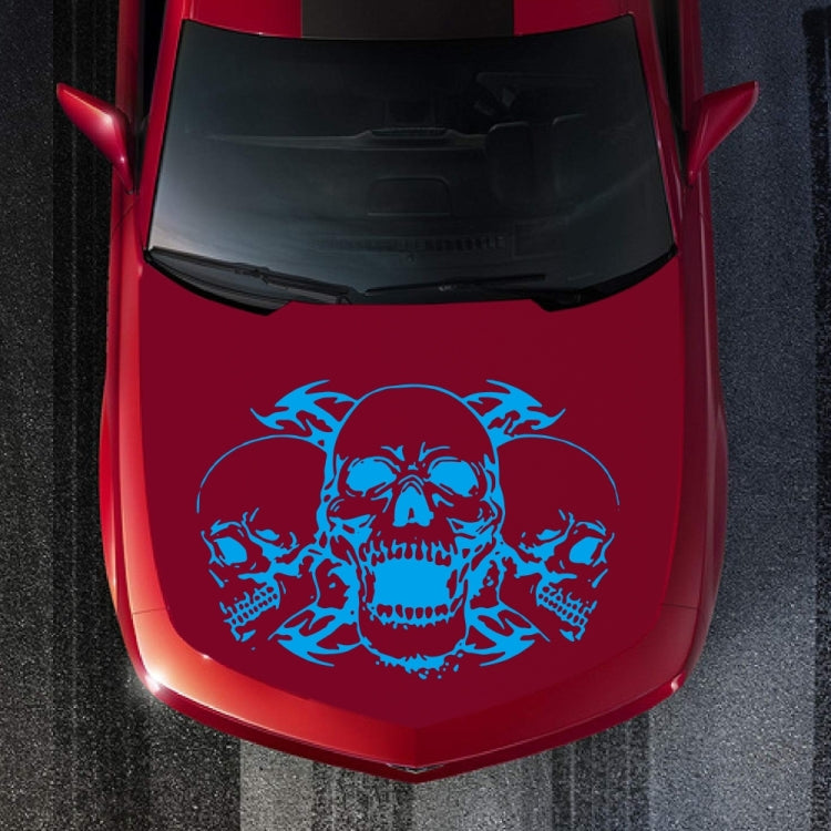 D-923 Three Skulls Pattern Car Modified Decorative Sticker(Blue) by buy2fix
