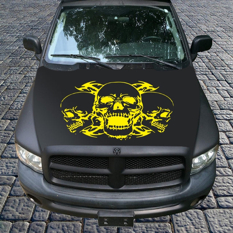 D-923 Three Skulls Pattern Car Modified Decorative Sticker(Yellow) by buy2fix