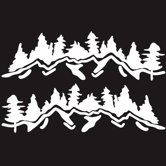 2 PCS/Set D-924 Mountain Woods Pattern Car Modified Decorative Sticker(White) by buy2fix
