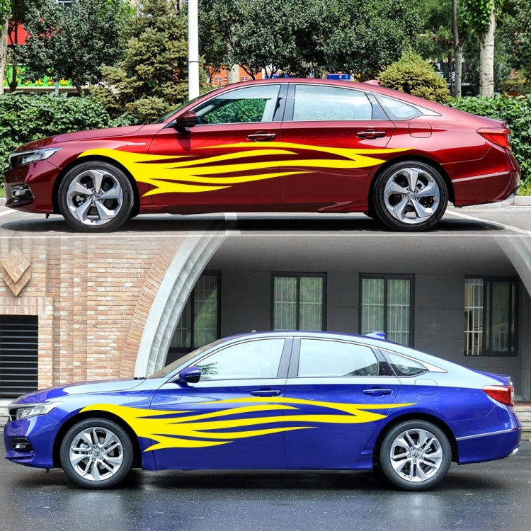 2 PCS/Set D-926 Fire Totem Pattern Car Modified Decorative Sticker(Yellow) by buy2fix