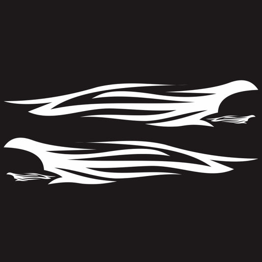 2 PCS/Set D-926 Fire Totem Pattern Car Modified Decorative Sticker(White) by buy2fix