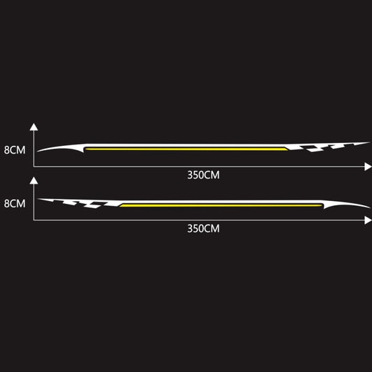 2 PCS/Set D-934 Waistline Pattern Car Modified Decorative Sticker(White Yellow) by buy2fix