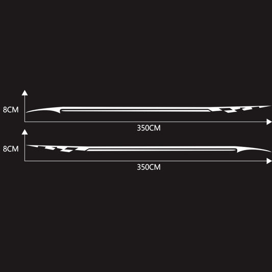 2 PCS/Set D-934 Waistline Pattern Car Modified Decorative Sticker(White) by buy2fix