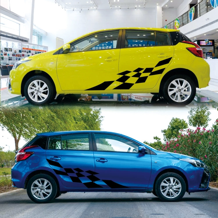 2 PCS/Set D-943 Checkered Flag Pattern Car Modified Decorative Sticker(Black) by buy2fix