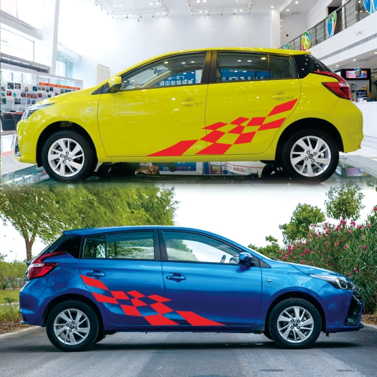 2 PCS/Set D-943 Checkered Flag Pattern Car Modified Decorative Sticker(Red) by buy2fix