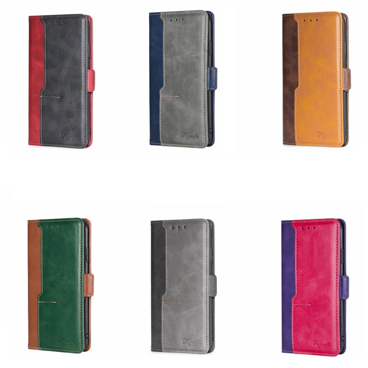 For Infinix Hot 10 Lite/Smart 5 X657 Contrast Color Side Buckle Leather Phone Case(Light Brown + Green) by buy2fix