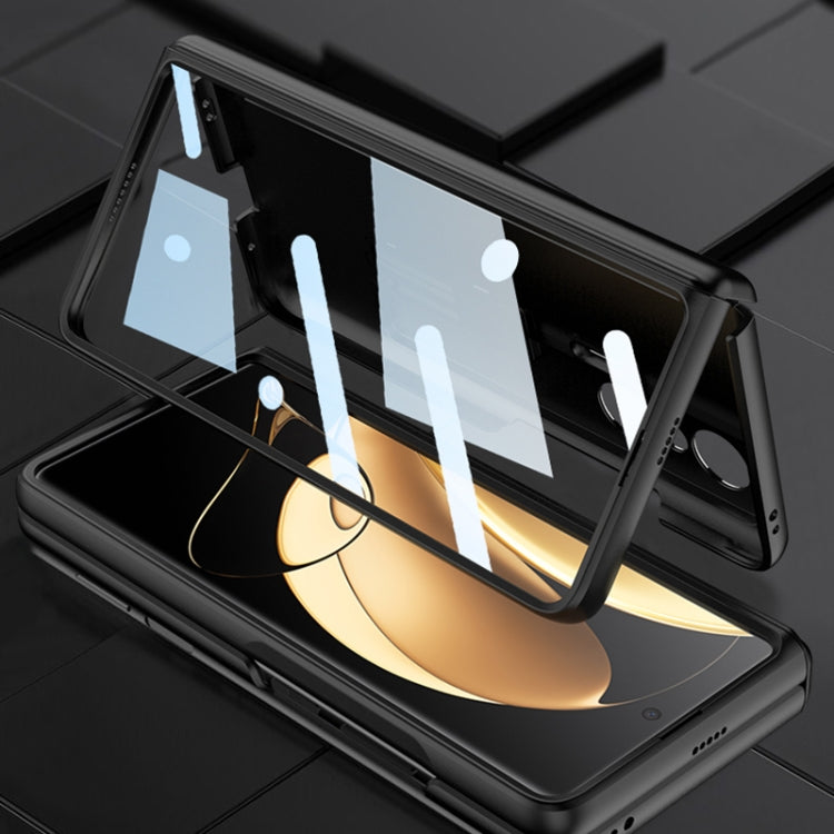 For Honor Magic V GKK Magnetic Hinge Flip Phone Case with Holder(Black) by GKK