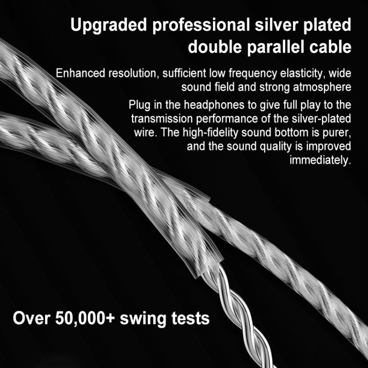 KZ-ZEX PRO 1.2m Electrostatic Coil Iron Hybrid In-Ear Headphones, Style:Without Microphone(Pearl Chrome) by KZ