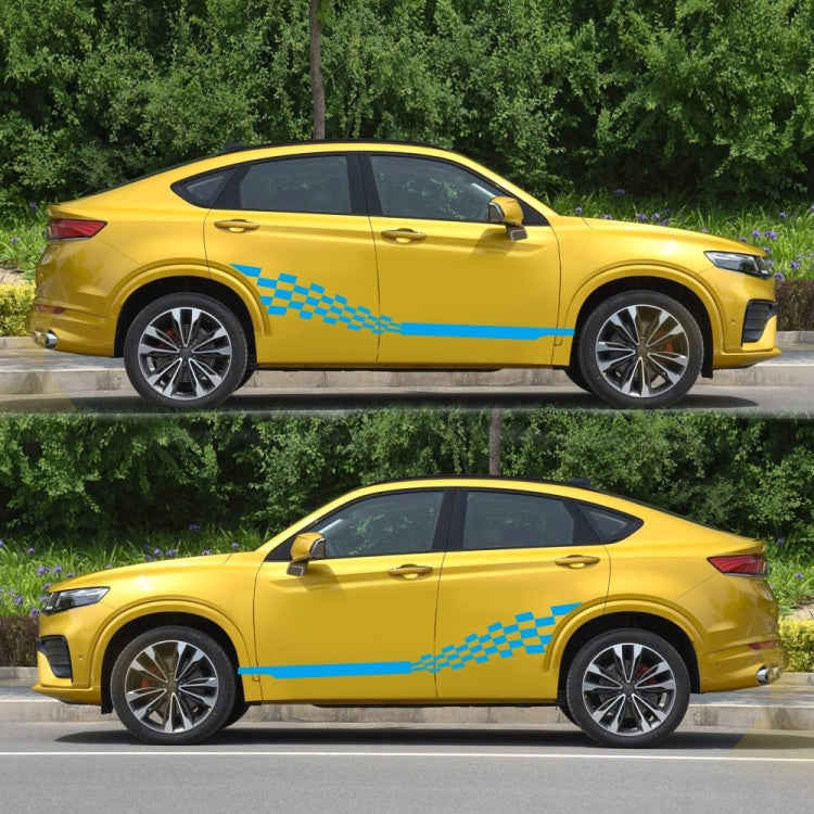 2 PCS/Set D-944 Striped Plaid Pattern Car Modified Decorative Sticker(Blue) by buy2fix