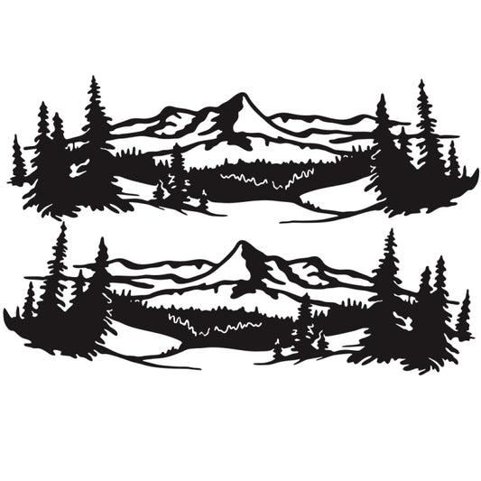 2 PCS/Set D-957 Mountains Pattern Car Modified Decorative Sticker(Black) by buy2fix