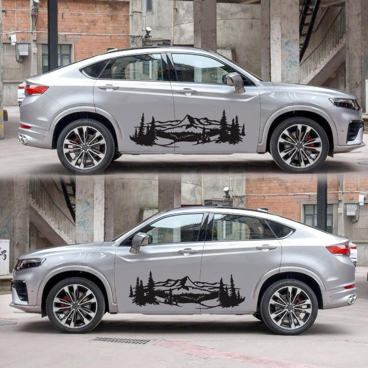 2 PCS/Set D-957 Mountains Pattern Car Modified Decorative Sticker(Black) by buy2fix