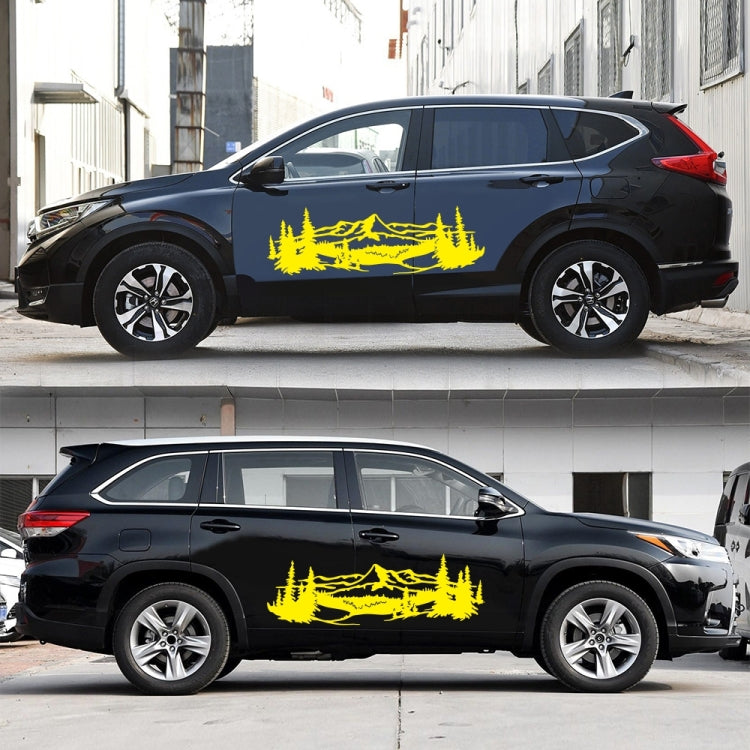 2 PCS/Set D-957 Mountains Pattern Car Modified Decorative Sticker(Yellow) by buy2fix