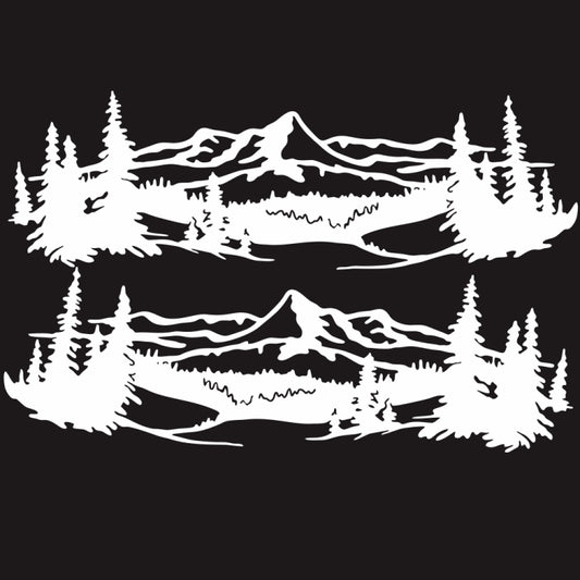 2 PCS/Set D-957 Mountains Pattern Car Modified Decorative Sticker(White) by buy2fix