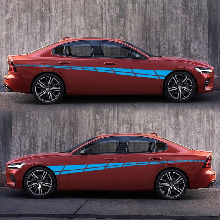 2 PCS/Set D-961 Checkered Flag Pattern Car Modified Decorative Sticker(Blue) by buy2fix