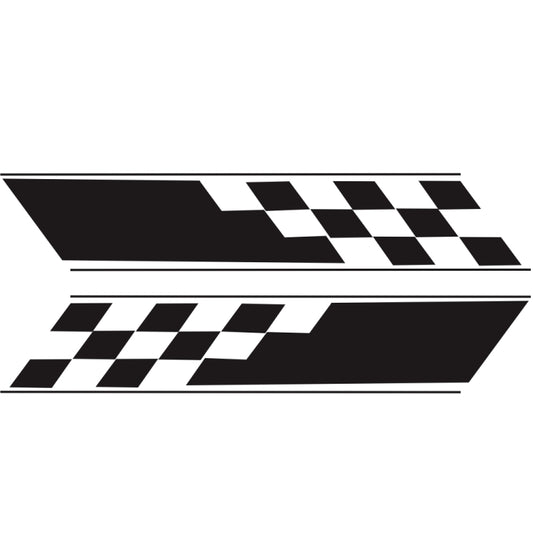 2 PCS/Set D-962 Checkered Flag Pattern Car Modified Decorative Sticker(Black) by buy2fix