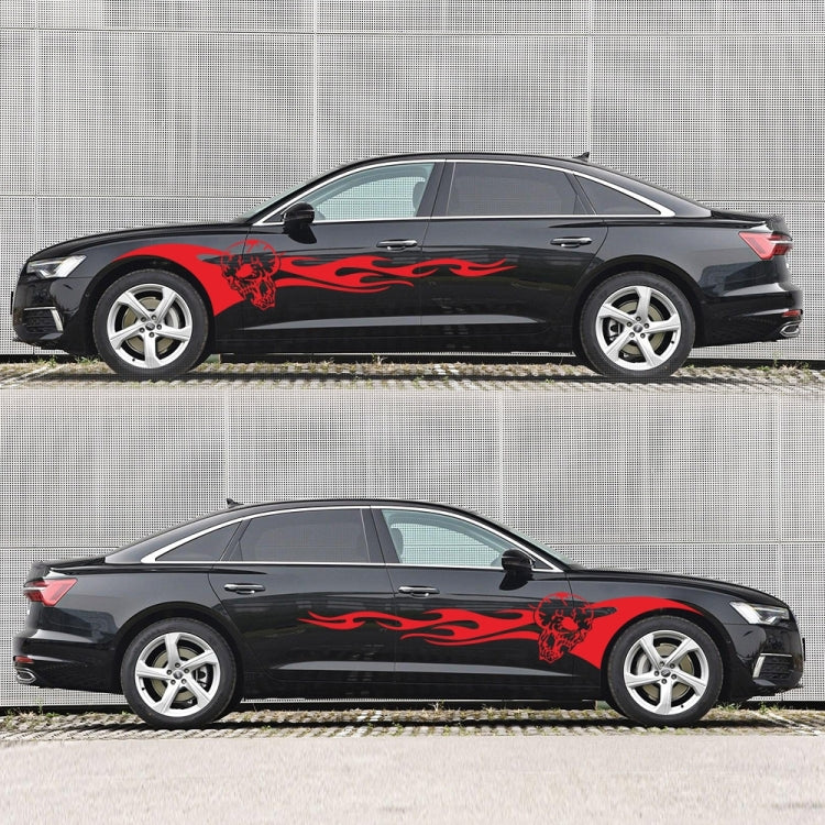 2 PCS/Set D-964 Skull Flame Pattern Car Modified Decorative Sticker(Red) by buy2fix