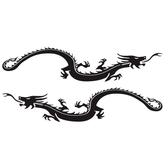 2 PCS/Set D-965 Dragon Pattern Car Modified Decorative Sticker(Black) by buy2fix