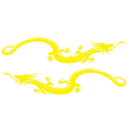 2 PCS/Set D-965 Dragon Pattern Car Modified Decorative Sticker(Yellow) by buy2fix
