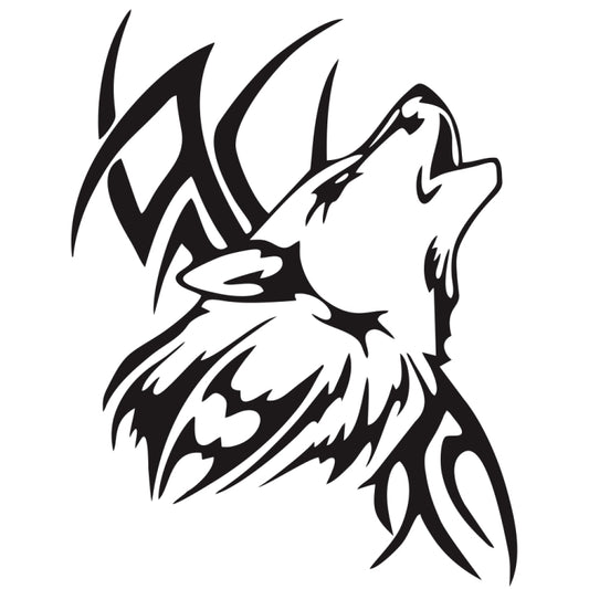 D-967 Wolf Tribe Pattern Car Modified Decorative Sticker(Black) by buy2fix