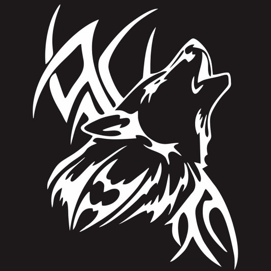 D-967 Wolf Tribe Pattern Car Modified Decorative Sticker(White) by buy2fix