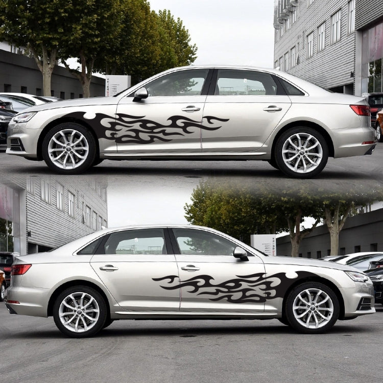 2 PCS/Set D-969 Flame Pattern Car Modified Decorative Sticker(Black) by buy2fix