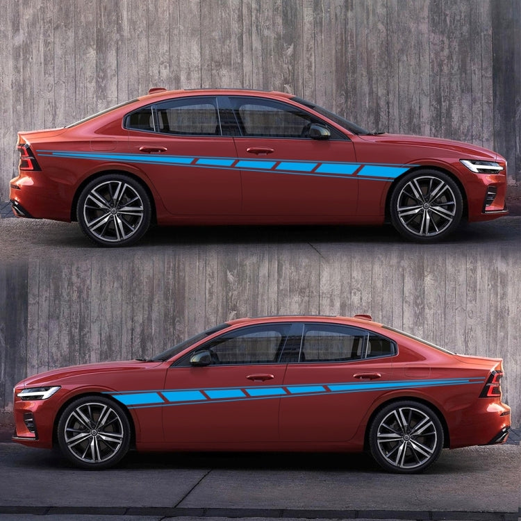 2 PCS/Set D-970 Checkered Flag Pattern Car Modified Decorative Sticker(Blue) by buy2fix