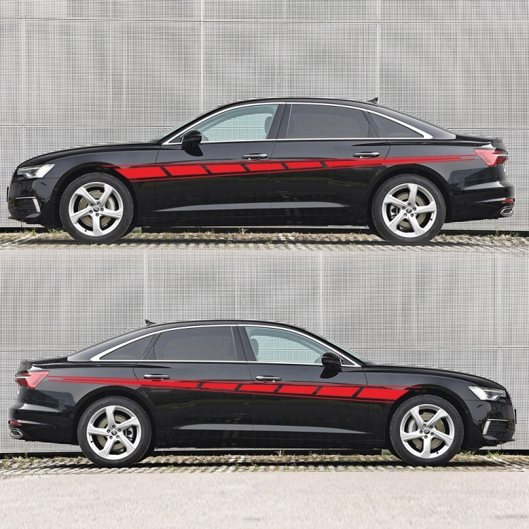 2 PCS/Set D-970 Checkered Flag Pattern Car Modified Decorative Sticker(Red) by buy2fix