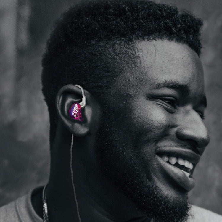 KZ-ZST X 1.25m Ring Iron Hybrid Driver In-Ear Noise Cancelling Earphone, Style:With Microphone(Hyun Cyan) by KZ