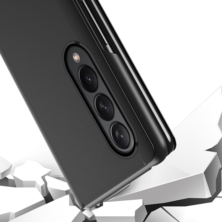 For Samsung Galaxy Z Fold4 5G Single Electroplating Flip Mirror Shockproof Phone Case(Black) by buy2fix