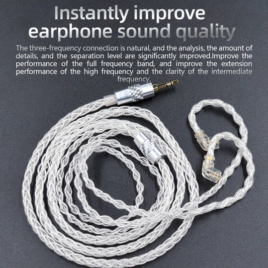 KZ OFC 0.75mm Standard Pin High-Purity Silver-Plated 152 Pin Headphone Upgrade Cable,Length: 1.2m For ZS10PRO(Section C) by KZ