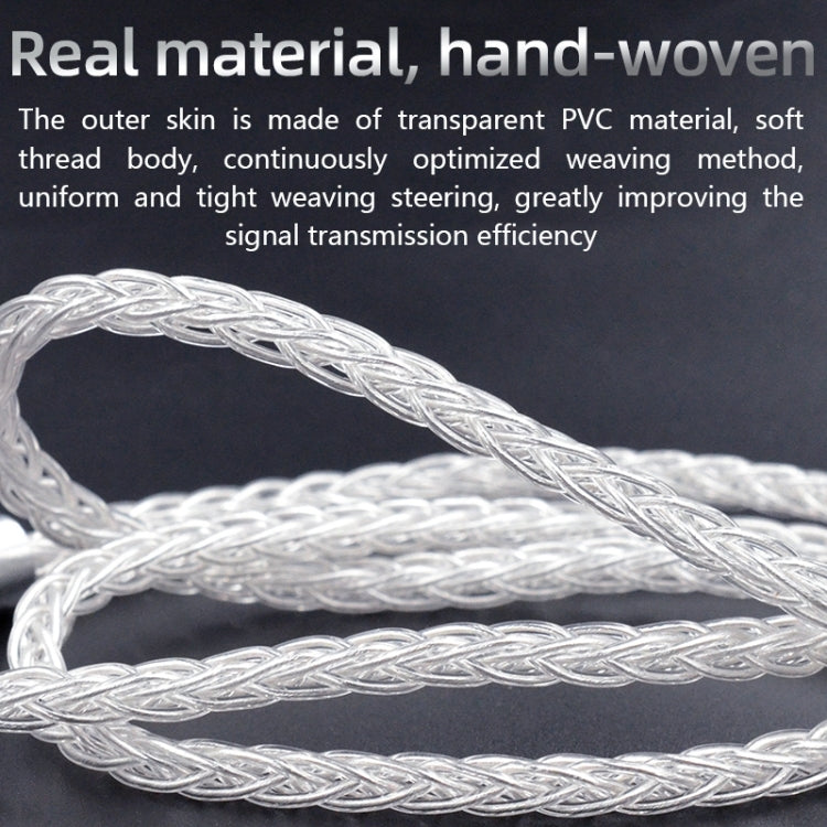 KZ OFC 0.75mm Standard Pin High-Purity Silver-Plated 152 Pin Headphone Upgrade Cable,Length: 1.2m For ZS10PRO(Section C) by KZ