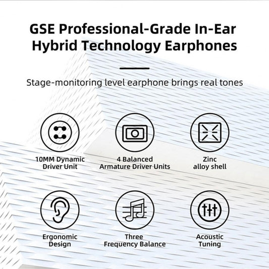 GK GSE Ten-Unit Coil Iron Subwoofer HIFI In-Ear Headphones(With Microphone) by buy2fix