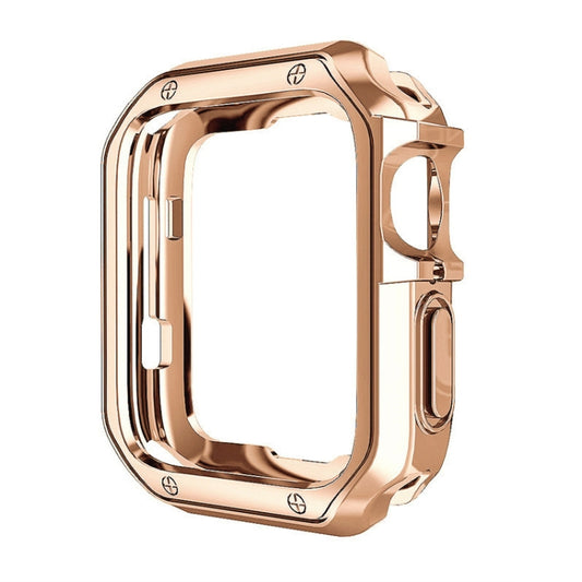 TPU Frame Watch Case For Apple Watch Series 9 / 8 / 7 45mm(Rose Gold) by buy2fix