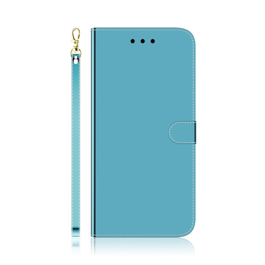 For Huawei P40 lite Imitated Mirror Surface Horizontal Flip Leather Case with Holder & Card Slots & Wallet & Lanyard(Blue) by buy2fix