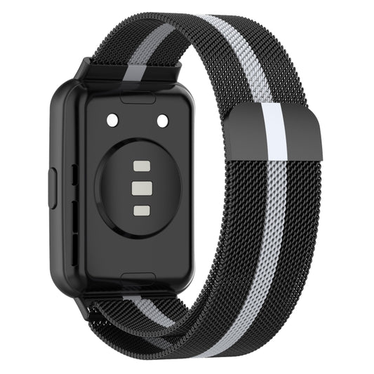For Huawei Watch Fit 2 Milan Magnetic Stainless Steel Watch Band(Black Grey) by buy2fix