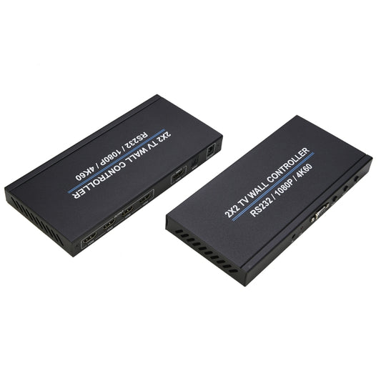 BT100 4K 60Hz 1080P 2 x 2 TV Wall Controller, Plug Type:UK Plug(Black) by buy2fix