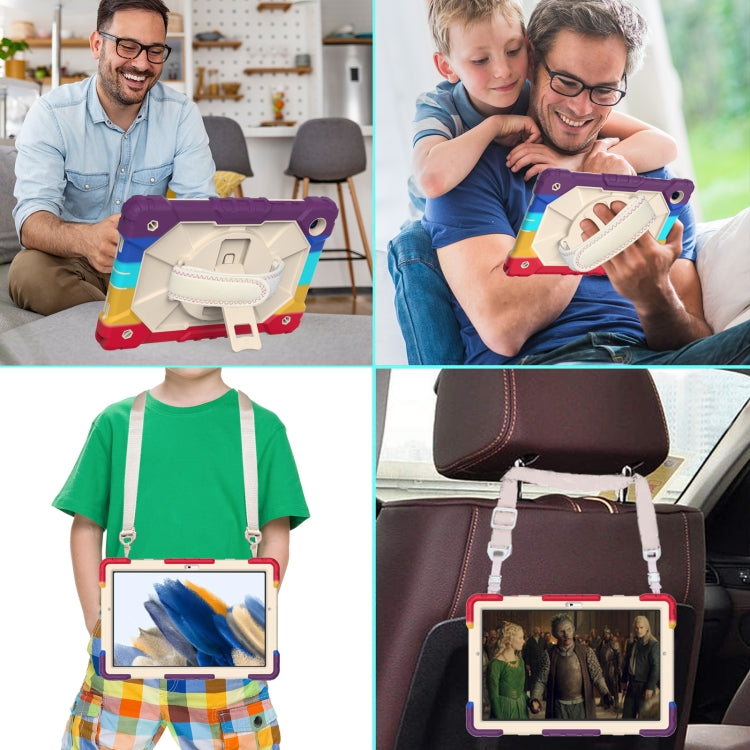 For Samsung Galaxy Tab A8 10.5 2021 X200 Contrast Color Robot Silicone + PC Tablet Case(Colorful Red) by buy2fix