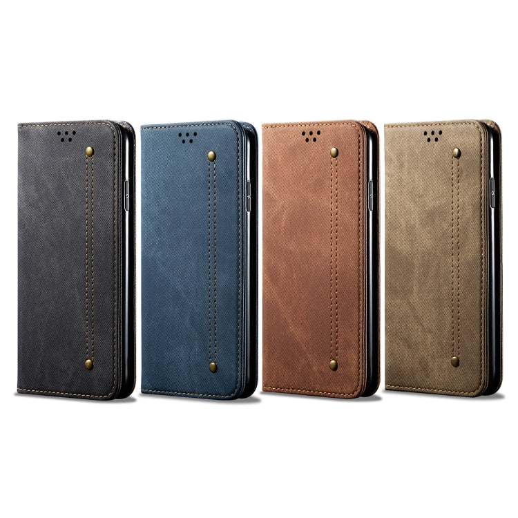 For Huawei Nova 10 4G Denim Texture Casual Style Horizontal Flip Leather Case(Brown) by buy2fix