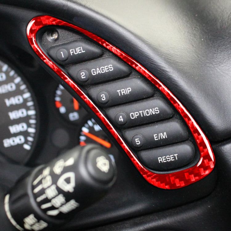 2 in 1 Car Carbon Fiber Sides Speedometer Sticker for Chevrolet Corvette C5 1998-2004, Left Drive(Red) by buy2fix