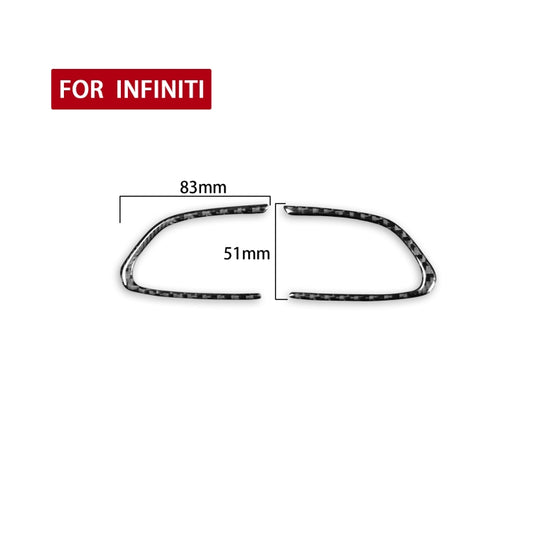 Car Carbon Fiber Steering Wheel Buttons Decorative Sticker for Infiniti Q50 2014-2020 / Q60 / QX60(Black) by buy2fix