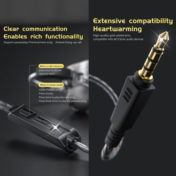 QKZ AK6-Ares Sports In-ear HIFI Wired Control Earphone with Mic(Black) by QKZ