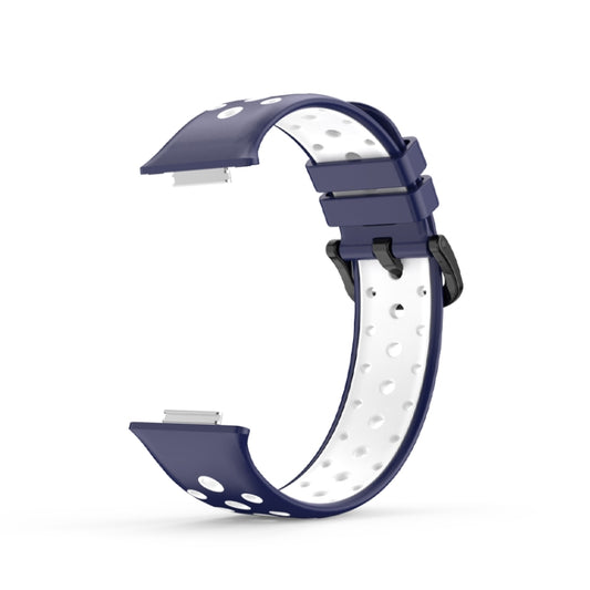 For Huawei Watch Fit 2 Two-color Silicone Watch Band(Original Blue+White) by buy2fix