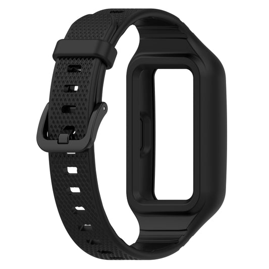 For Huawei Band 10 / 9 / 8 / 7 / 6 Universal Integrated Silicone Watch Band(Black) by buy2fix