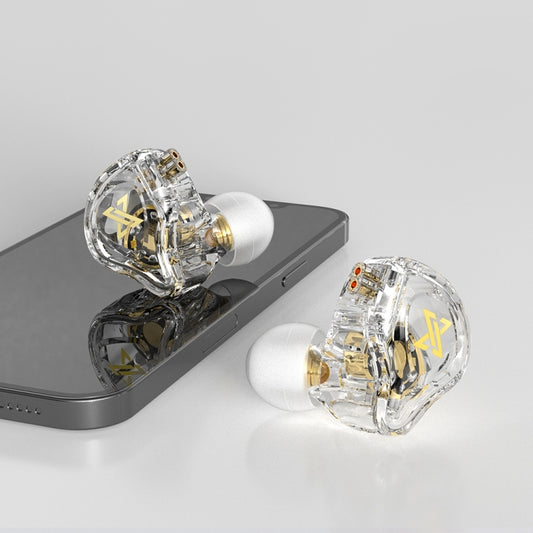 QKZ AK6 MAX In-ear Dynamic Subwoofer Wire-controlled Earphone, Version:with Mic Version(Transparent White) by QKZ