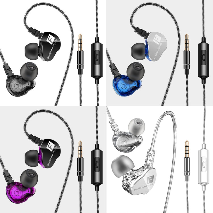 QKZ F910 In-Ear Subwoofer Dual Dynamic Earphone(Purple) by QKZ