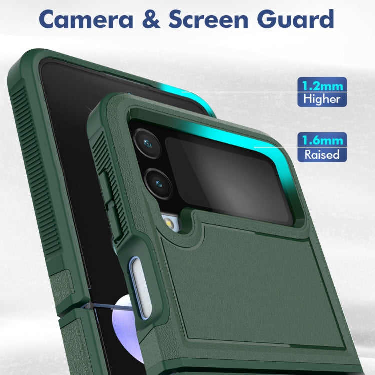 For Samsung Galaxy Z Flip4 PC + TPU Phone Case(Dark Green) by buy2fix