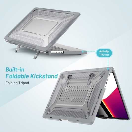 PC + TPU Honeycomb Laptop Protective Case For MacBook Pro 14.2 inch A2442 2021(Star Gray) by buy2fix