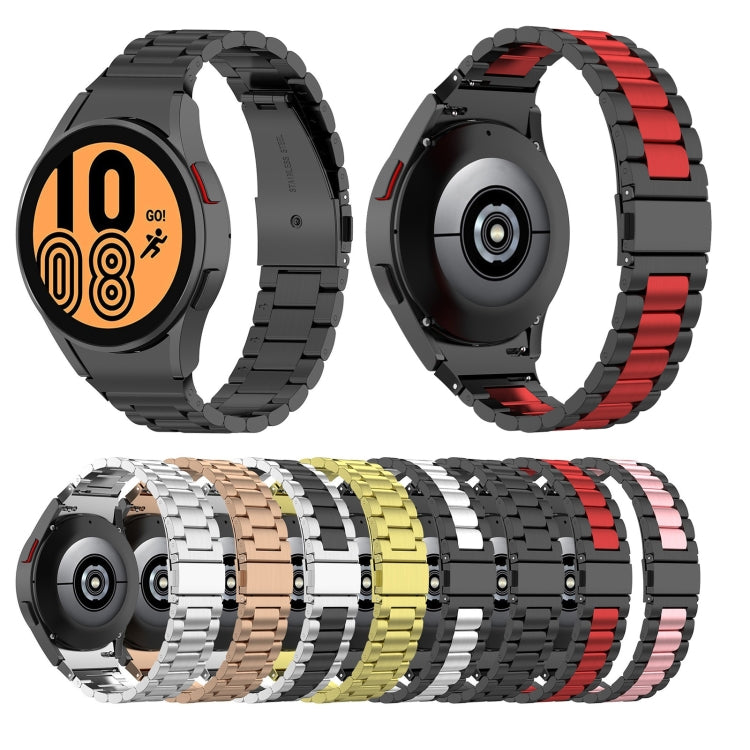 For Samsung Galaxy Watch 5 40mm Three Strains Steel Watch Band(Rose Gold) by buy2fix