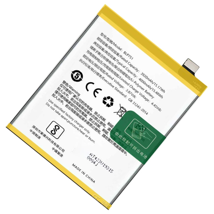 BLP751 Li-Polymer Battery Replacement For OPPO K5 / Realme X2 by buy2fix