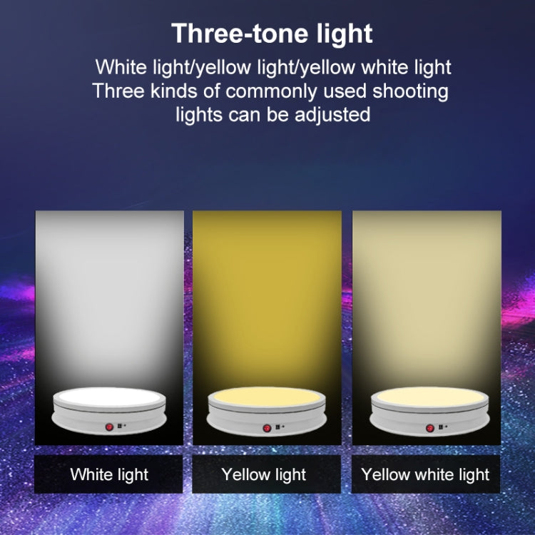 42cm LED Light Electric Rotating Display Stand Turntable, Power Plug:US Plug(White) by buy2fix